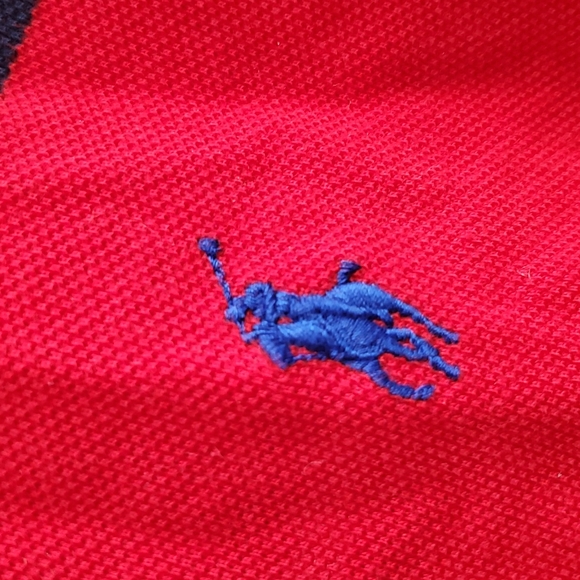 Ralph Lauren Red White And Blue Striped Men's Short Sleeve Polo Shirt XL - Picture 3 of 9